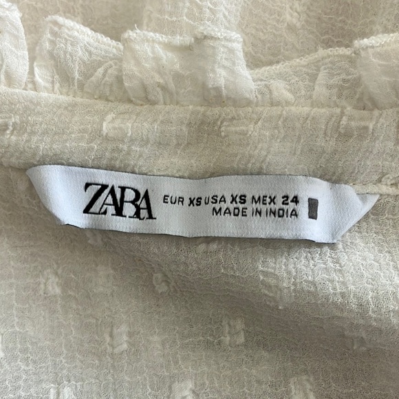 Zara Sheer White Lace and Swiss Dot Blouse - Picture 5 of 8